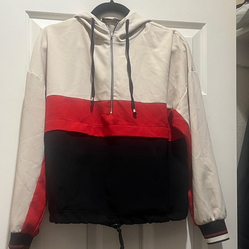 Zara Womens Colorblock Zip Hoodie